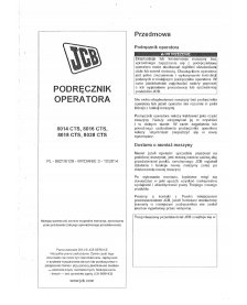 Podręcznik Operatora, DTRka do JCB 8014 8016 8018 8020 w wersjach standardowych oraz CTS