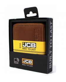 Portfel JCB - Brązowy RiFD - MĘSKI SKÓRZANY + PUDEŁKO SKÓRA