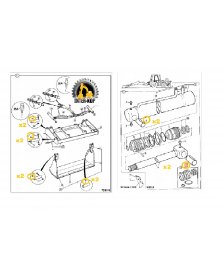 Zestaw Sworzni+Tulejki łyżka przednia do JCB 3,4CX